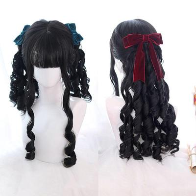 Women Long Hair Roman Curly Hair With Bangs Wig Synthetic Wig Daily Wear High Temperature Resistance