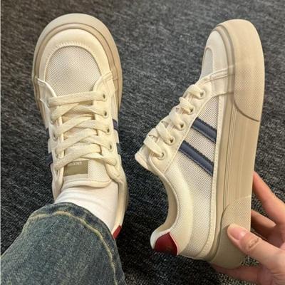 Little White Shoes Women's Versatile Mesh Breathable Flat Thick-soled Autumn New Casual Sports Board Shoes