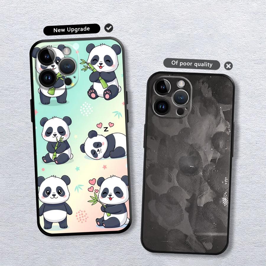 Phone Case for Apple iPhone 17 Pro Max 14 12 15 Pro 7 8 11 17e XR XS MAX 13 Air 16 Funda Phone Cover Cartoon Cute Panda