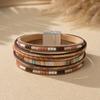 Hot and sexy leopard print magnetic buckle bracelet ins style design is sweet and cool exaggerated pu leather jewelry tide