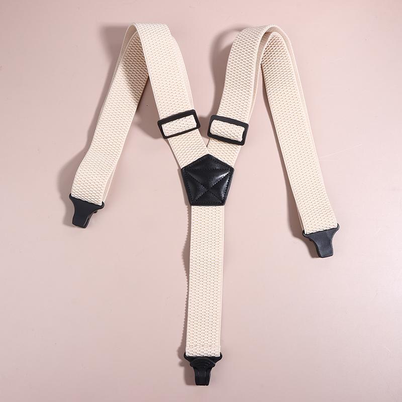 Heavy Duty Work Suspenders For Men Wide Y-Back With 3 Plastic Gripper Clasps Adjustable Elastic Trouser Pants Braces