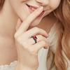 Gothic Skull Black Rose Flower Rings Women Purple Red Heart Crystal Valentine's Day Anniversary Engagement Mother's Day  Jewelry