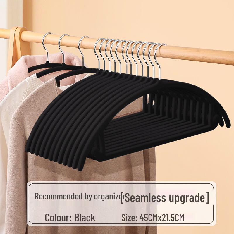 Semi-Circular Non-Slip Flocked Hanger: Traceless, No Shoulder Bumps, Shed-Free, Ideal for Home and Dorm Drying.