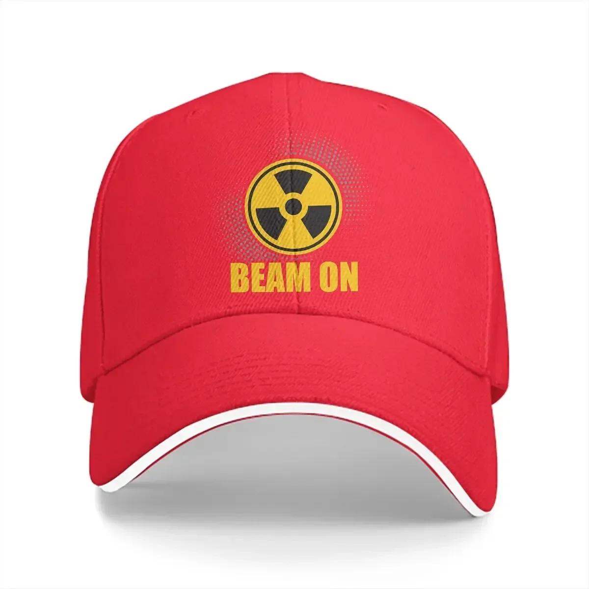 Washed Unisexs Baseball Cap Beam On Radiation Therapy Chemo Trucker Snapback Caps Dad Hat Radiation Symbol Golf Hats One Size
