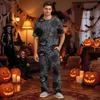Men's Short Sleeve Pajama Set with Button Fly and Elastic Drawstring Waist - and Sleepwear