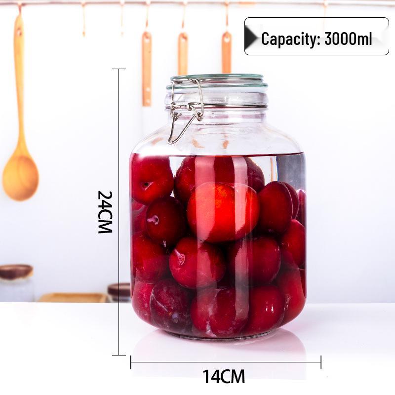 Glass Sealing Jar with Stainless Steel Buckle for Food Storage - Ideal for Tea, Grains, and Cereals In the Kitchen
