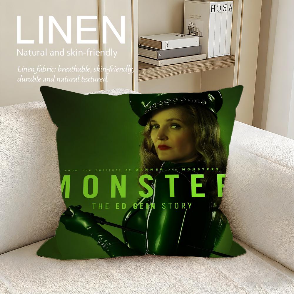 Monster The Ed Gein Story Pagalvės užvalkalas Pagalvės užvalkalų rinkinys Vnt x x Kvėpuojantis skalbiamas sofos pagalvės užvalkalas