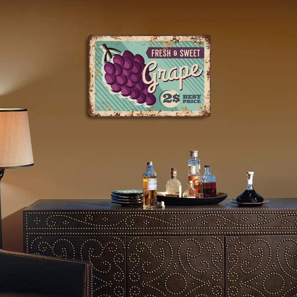 1 Pack distressed retro metal wall signboard, sturdy plate with aged texture, perfect décor for bar café garage kitchen bedroom or hallway interiors