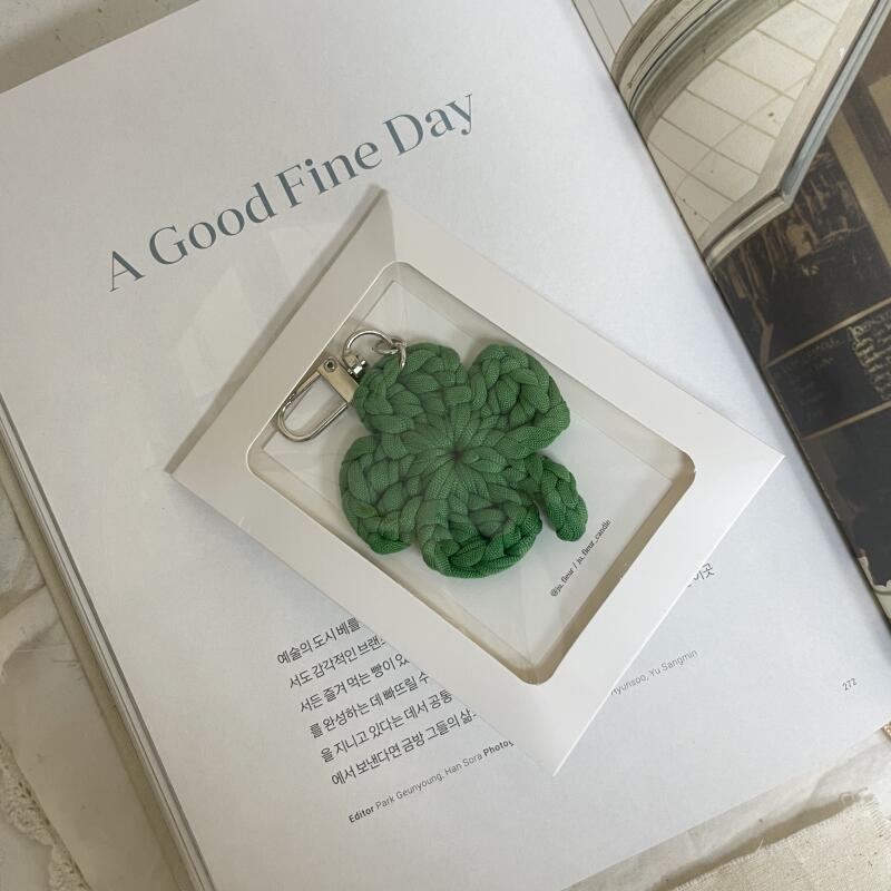 Lucky Keychain King Four-Leaf Clover Group Gift College Entrance Exam Cheer Lucky green
