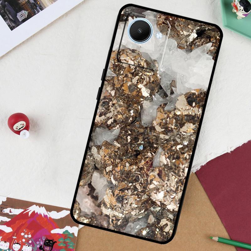 Agate Gem Crystals Marble Pattern For Realme GT 6T 6 5 GT 7 Pro C61 C55 C53 C51 C21Y C25S C67 C75 10 11 12 13 14 Pro Plus Case