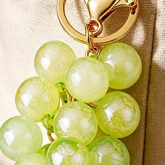 Keychain Pendant Transparent Grape Shape Acrylic Key Chain with with Lobster Clasp Easy To Hang Key Holder Backpack Car Accessory