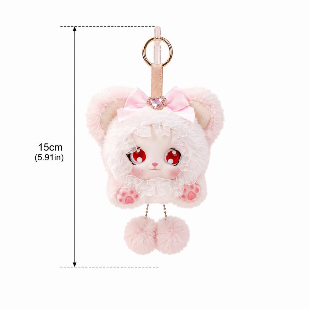 Ornaments Cat Plush Keychain Bag Hanging Doll Bag Charm Cartoon Car Key Ring Backpack