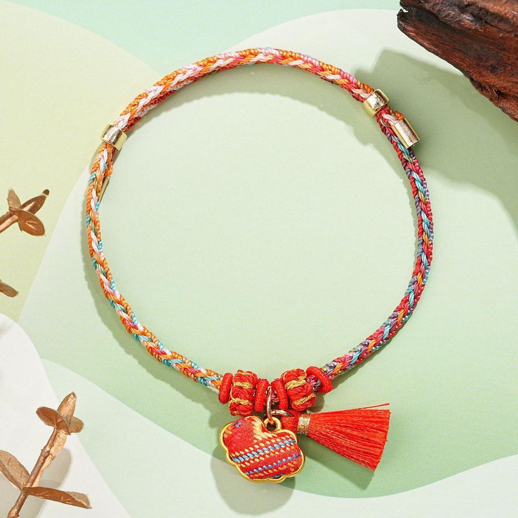 Dragon Boat Festival Ethnic Five-Colored Bracelet with Song Brocade Gourd Coin Purse & Zongzi-Inspired Hand Jewelry Gift.