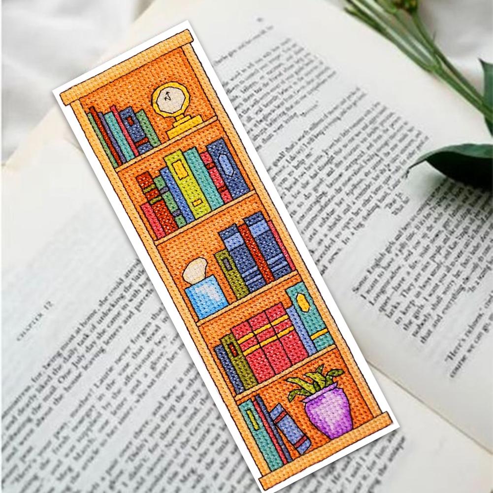11CT Stamped Double-Sided Big Ben Bookmark Embroidery Kit 18x6cm Bookshelf Needlework Embroidery Craft Kit for Reading Day Gift
