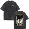 Washed Vintage Forward Observations Group Be Seeing You Print Tshirt Skeleton Graphic Tshirts Men Fashion Oversized T Shirts