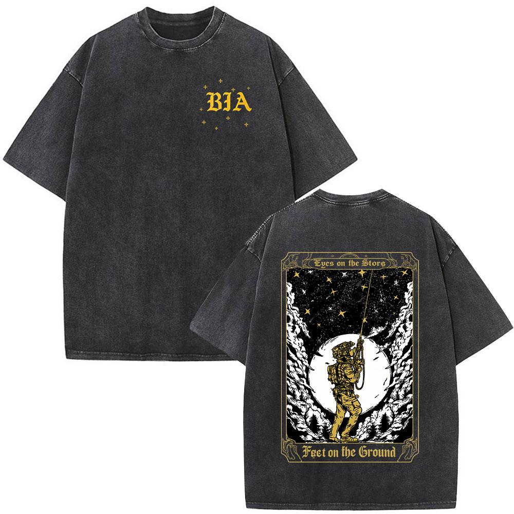 Washed Vintage Forward Observations Group Be Seeing You Print Tshirt Skeleton Graphic Tshirts Men Fashion Oversized T Shirts