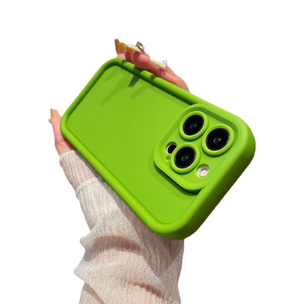 Corundum Suitable for Apple 15 Silicone Soft Shell IPhone 14Pro Solid Color Fine Hole Full-inclusive Ins Air Protection Case