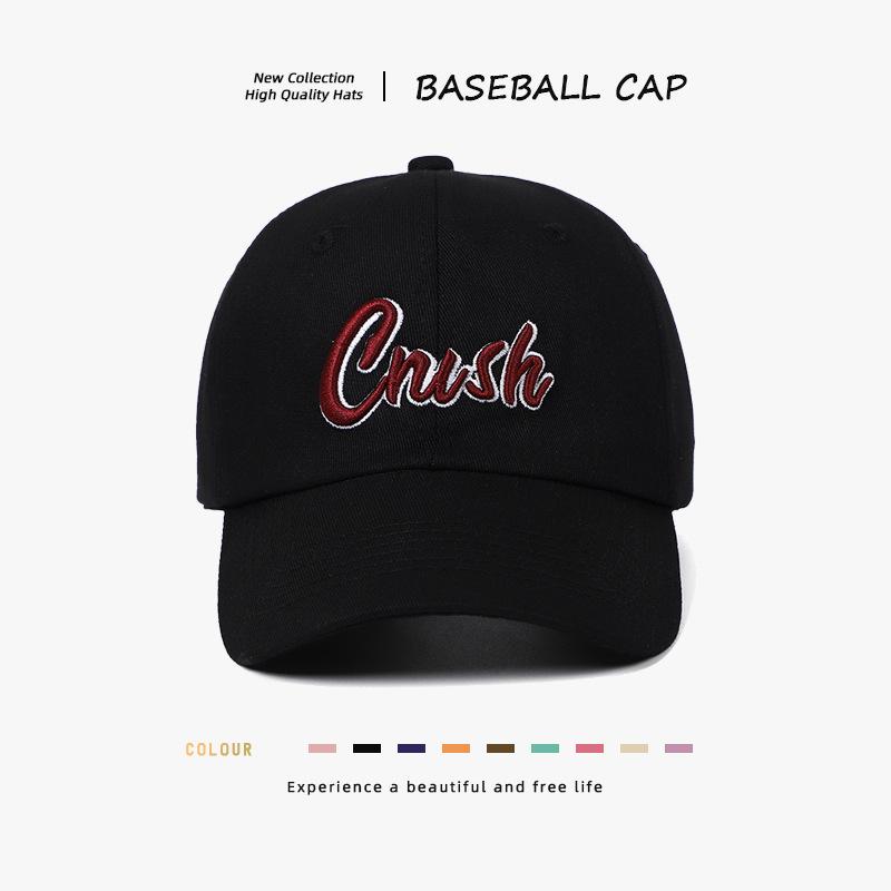Retro three-dimensional embroidery baseball hat men's and women's curved brim soft top casual versatile sunscreen sunshade cap tide