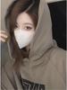 Women's Retro Fleece Sweatshirt - Korean Style Hooded Print for Autumn & Winter