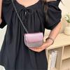 Women's K-G PU Mini Colorful Splicing Chain Bag Fashionable And Versatile Saddle Bag Single Shoulder Crossbody Bag
