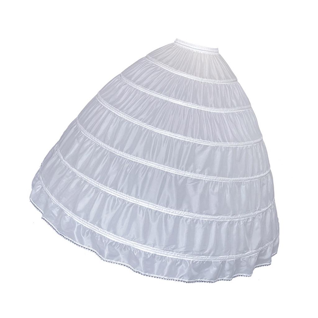 Elastic Wedding Hoop Skirt 6 Steel Hoops Full Bells Crinoline Underskirt For Bridal Party Dress Formal Dress Pettiskirt
