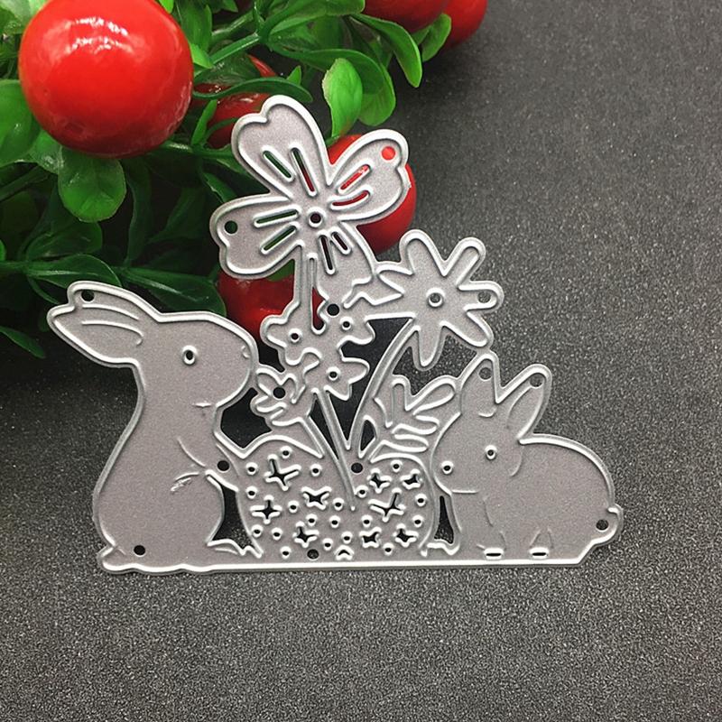 Bunnies Shape Cutting Dies Carbon Steel Die Cut Scrapbooking Embossing Templates for Scrapbooking Card Making Packaging