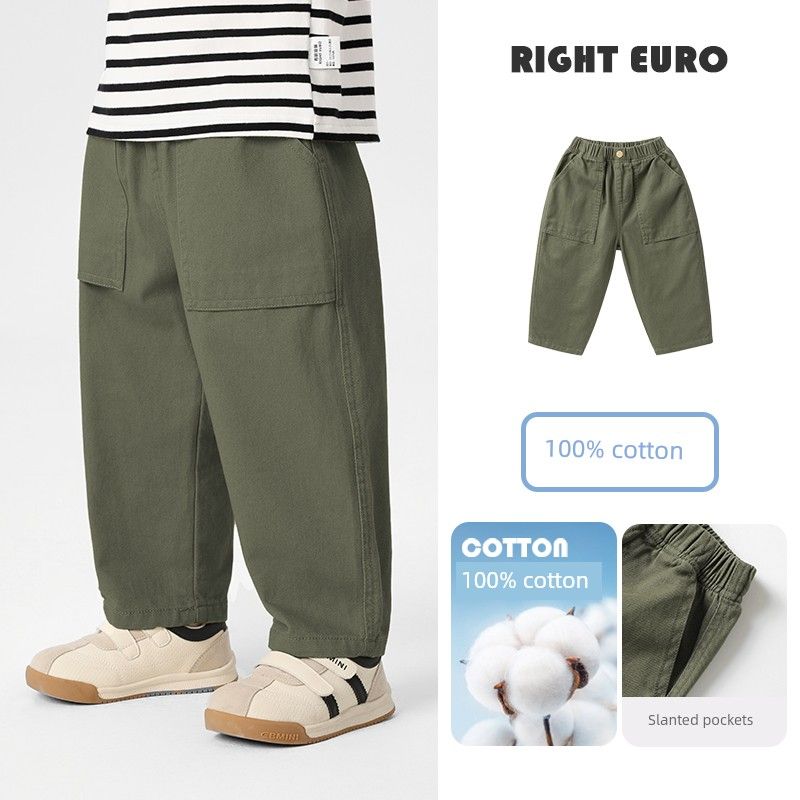 Boys' Casual Pants with Large Pockets, 2026 New Style Children's Clothing for Spring and Autumn, Toddler Boys' Trendy Spring and Autumn Wear
