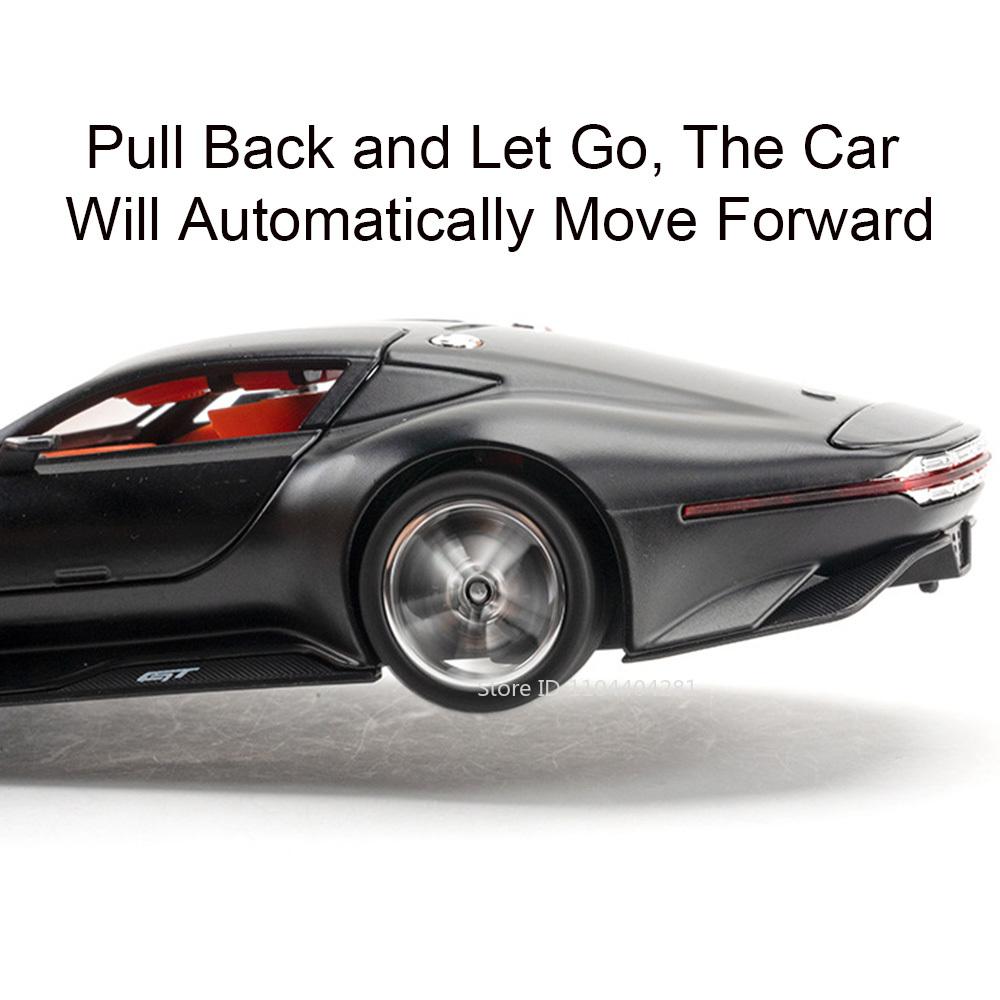 1:24 Vision Gt Alloy One Sports Car Model Diecast Miniature Toy Sound Light Pull Back Door Opened Vehice For Friend Holiday Gift