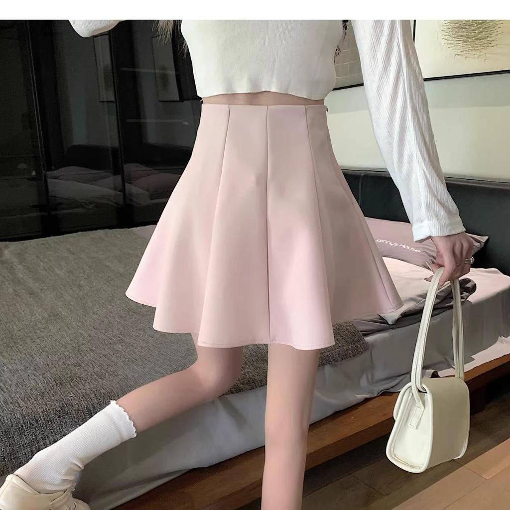Damen Frühling 2026 Schwarzer High-Waist A-Linien Rock – Aufgebauscht, Schlankmachend Petite Schirmform