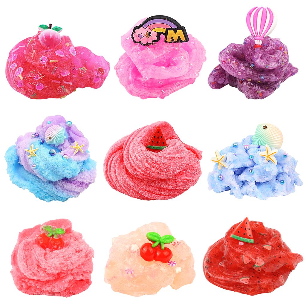 Pink Style Assorted Slime Toys, Handmade Diy Relaxation Toy Nice Decor Good Gift For Kidss, A Total Of 9 Styles