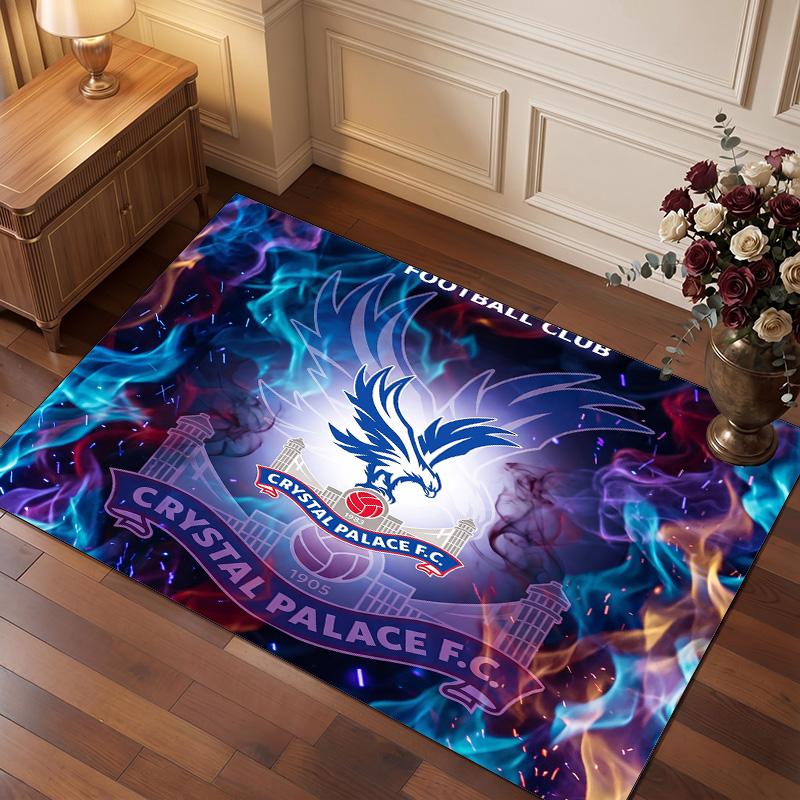 Tappeto in Velluto di Cristallo con Stampa del Crystal Palace Football, Comodo Assorbente d'Acqua Antiscivolo Tappeto per Pavimenti Interni