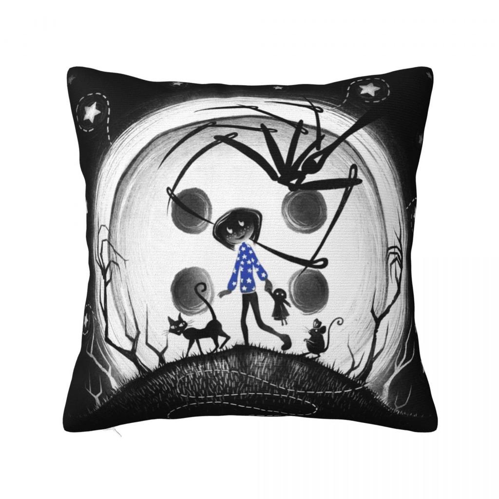 Coraline Tim Burton Pillow Case the Secret Door Fantasy Cushion Cover Custom Zipper Decor Pillowcase for Sofa 18