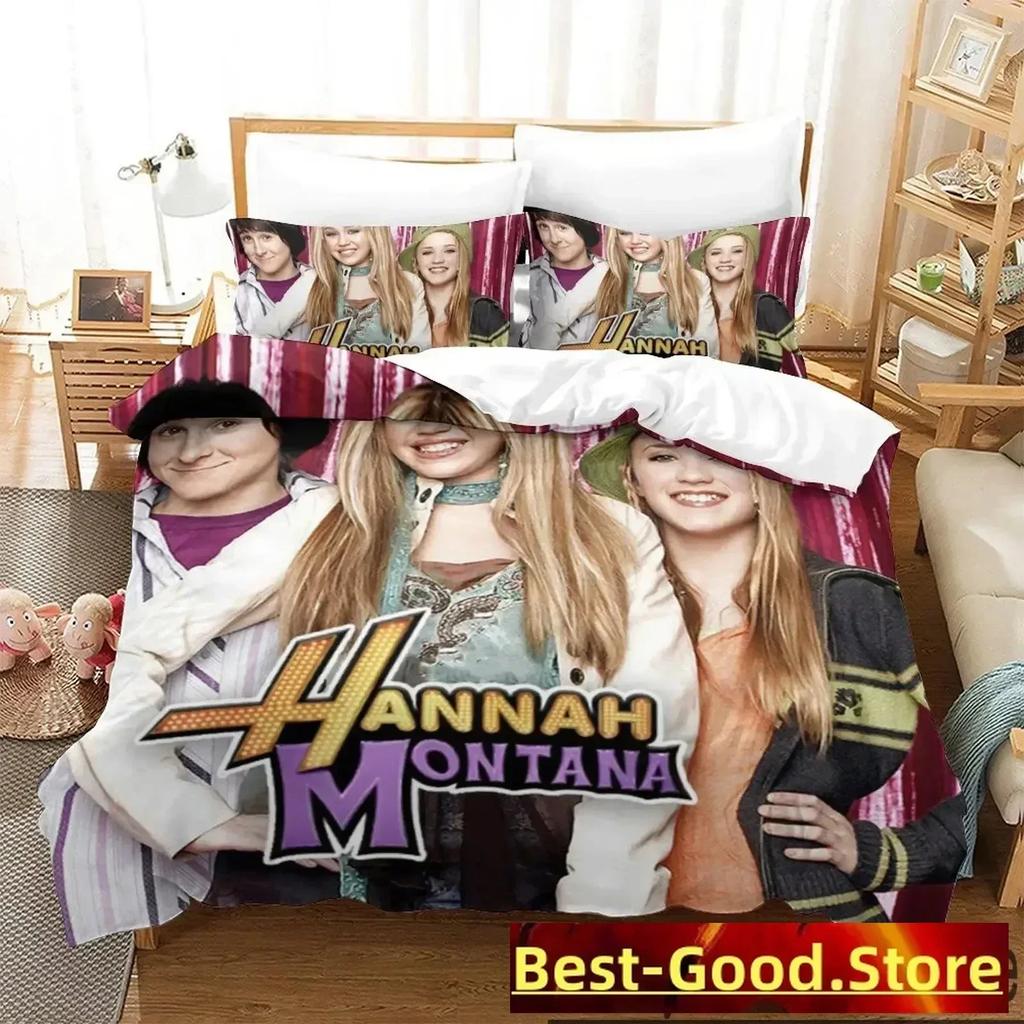 3D Print Hannah Montana Bedding Set Duvet Cover Sheet Printed Bed Set Pillowcase Bed Full Queen King Size Comforter Bedroom