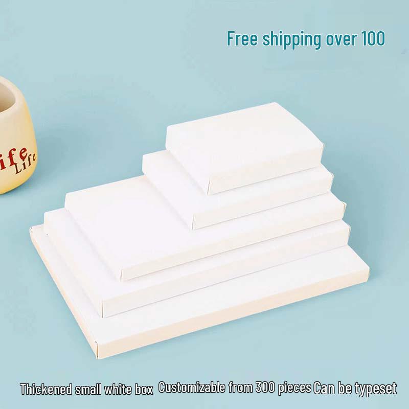 Универсальная пустая упаковочная коробка из белого картона 350 г, 191-200 мм 200x40x10mm, 350g white cardboard