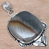 Pendant Polygram Jasper Gemstone Valentine'Day Gift Silver Jewelry 2.5"