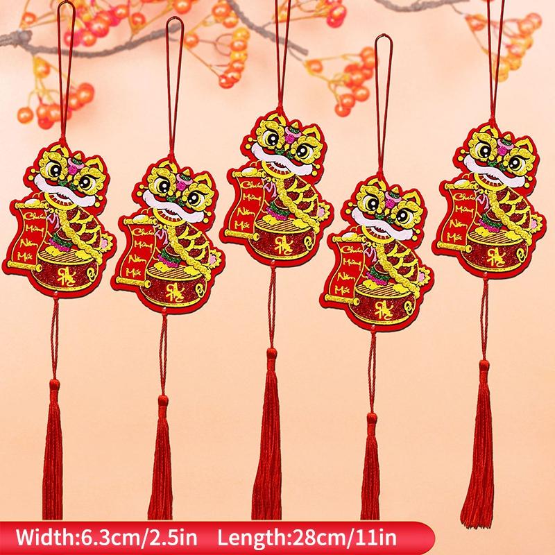 

2026 New Year Vietnamese Pendant Silver Willow Bonsai Pendant Happy New Year Home Green Plant Pendent Chinese Knot with Tassel