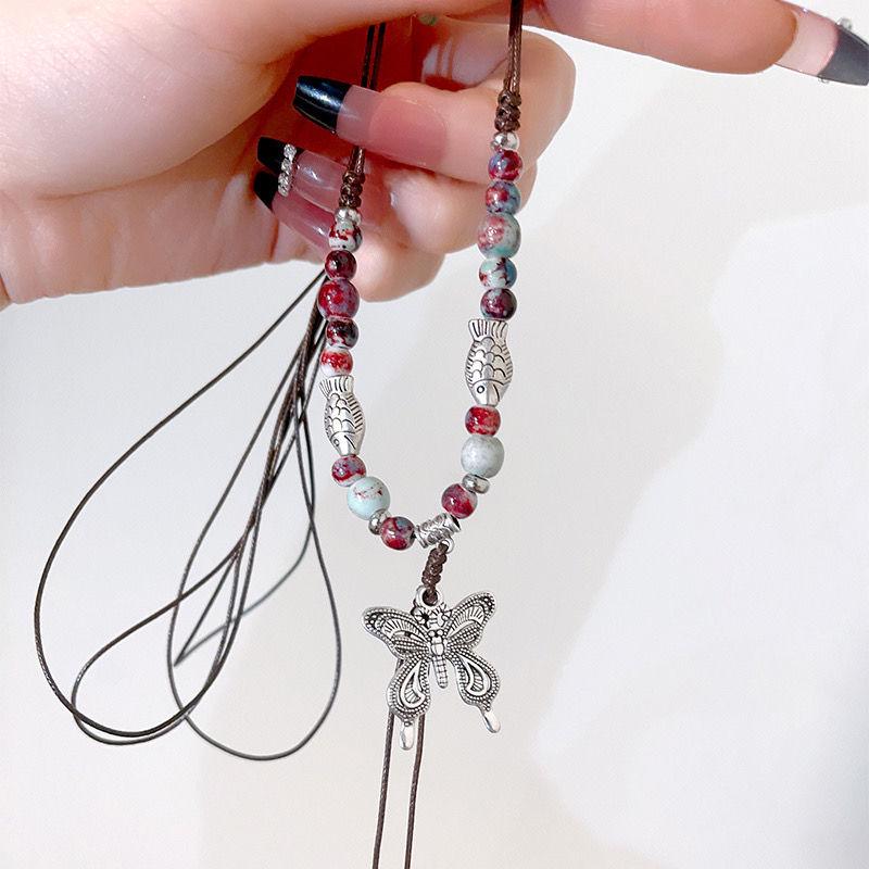 Qingge Ethnic-Style Butterfly Pendant Necklace for Women