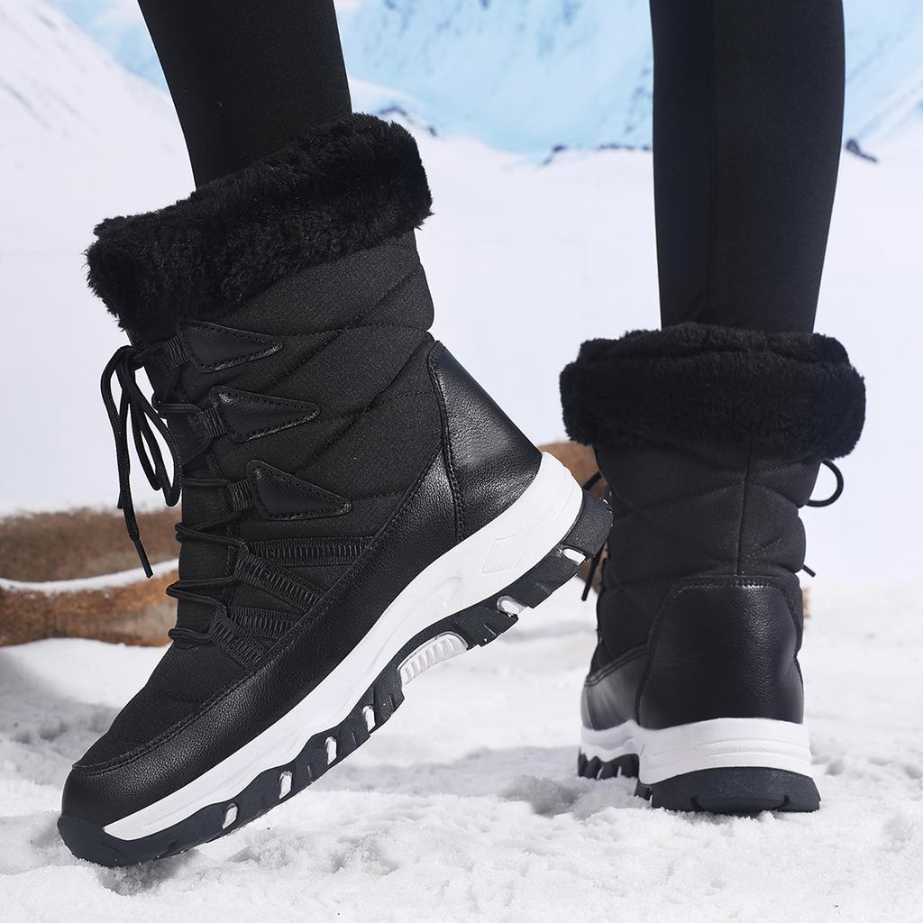 TUINANLE Warm Winter Plush Boots Women Snow Boots Comfortable and Casual Ladies Cotton Shoes