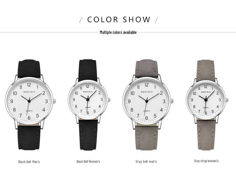 Digital Exam-Specific Leather Strap Watch Set: Men's and Women's Pair