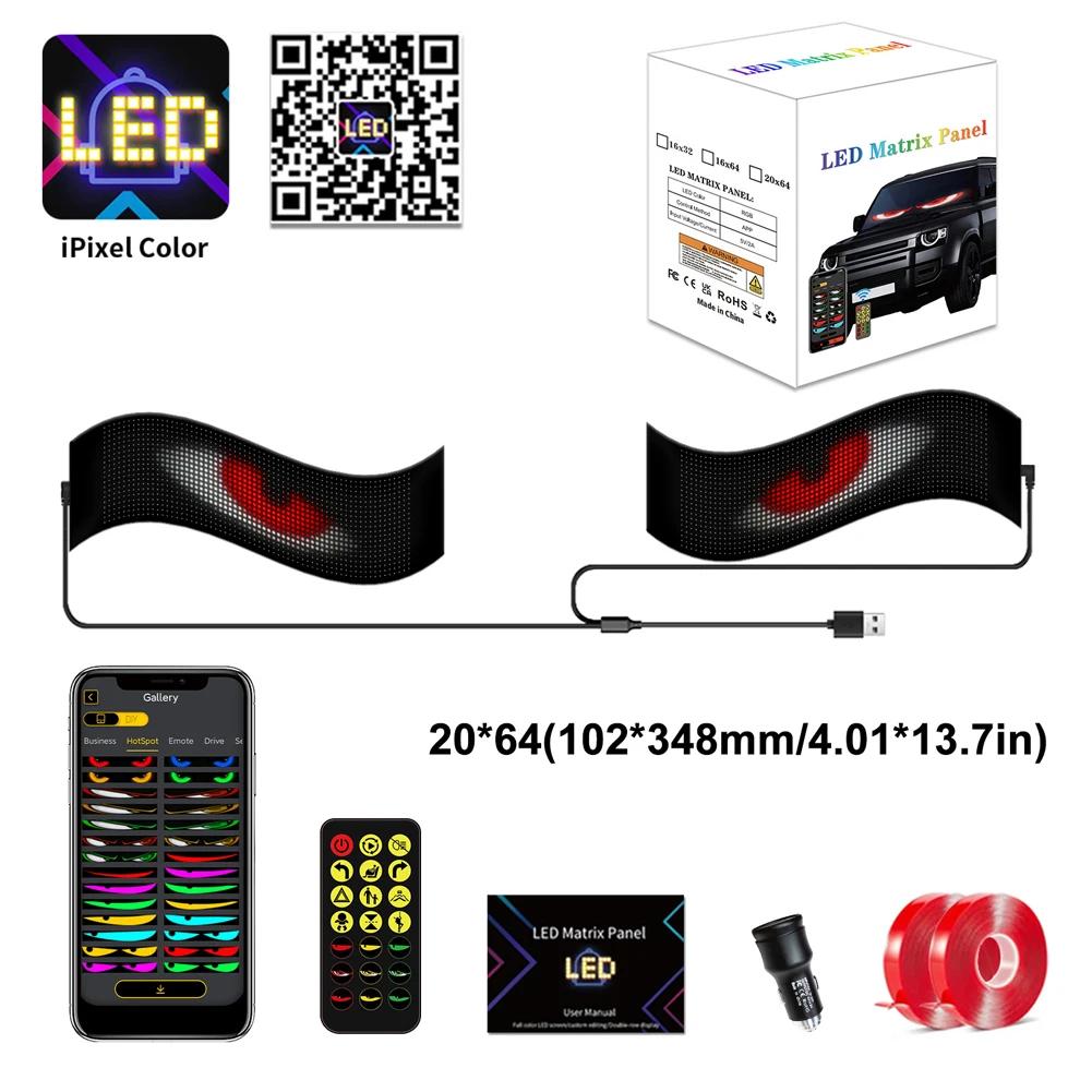 Devil Eyes Bluetooth App Control LED Car Sign Animation LED Matrix Pixel Panel DIY Programmable LED Panel Flexible Display Light