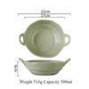 Ceramic Salad Bowl with Handle Binaural Bowl Irregular Ceramic Kitchen Soup Noodles Dessert Salad Bowl Heat-resistant Design 1PC