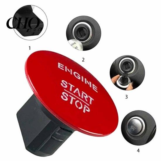 Metal Panel Start Butto Engine Stop Button Switch for Mercedes Benz, Car Push Wear-resistant Starter Switch, Button, Replacement Accessory