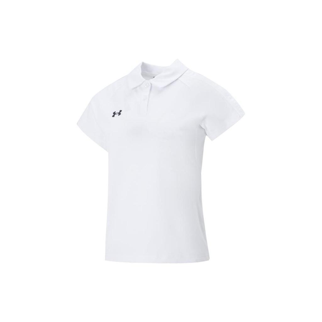 Under Armour Training Sports Short Sleeve Polo Women Tops White 22500522-100