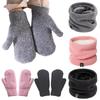 Two Piece Men's Windproof Set Outdoor Winter Autumn Scarf Gloves Collar and Cashmere Warm Knitted Scarf Set for Cycling Needs