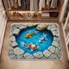 Mystic Koi Pond Floor Mat Flannel Rug Non Slip Absorbent Soft Washable for Entryway Hallway Bathroom Kitchen Decor