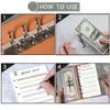 A6 Ring Binder Budget Planner 6 Holes Loose Leaf Notebook with Binder Pockets Money Envelopes Budget Sheets Label Stickers Notebook Ring Binder
