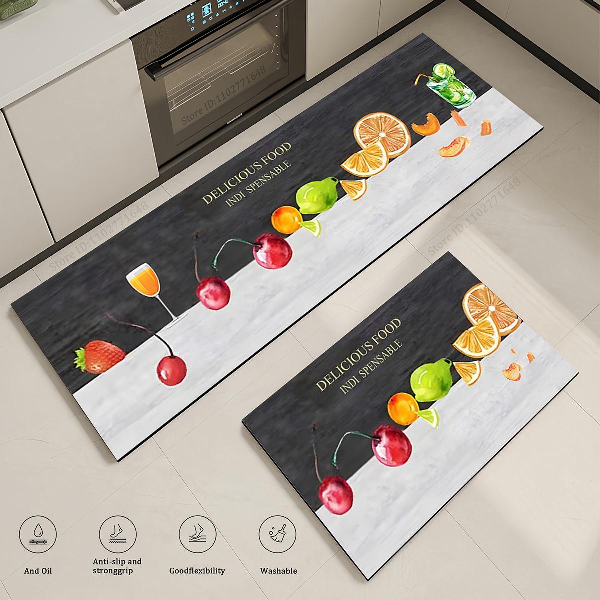 

Cute Style Kitchen Non-Slip Rug Bedroom Entrance Doormat Carpet Household Absorbent Washable Waterproof Mat Colorful Large Rugs 40cmx60cm 1pc