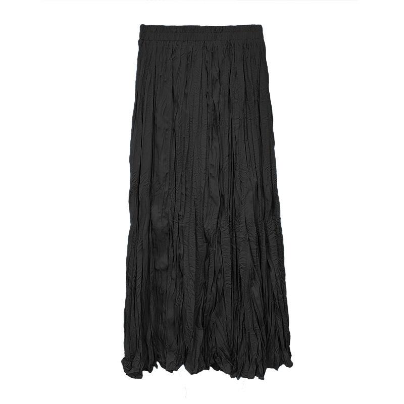 Extended crushed skirt Women's dance long skirt Korean high temperature setting pleated skirt Elegant pleated skirt