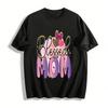 Blessed Mom Graphic Tee Heart Print Casual Short Sleeve T-Shirt Pure Cotton T-shirt
