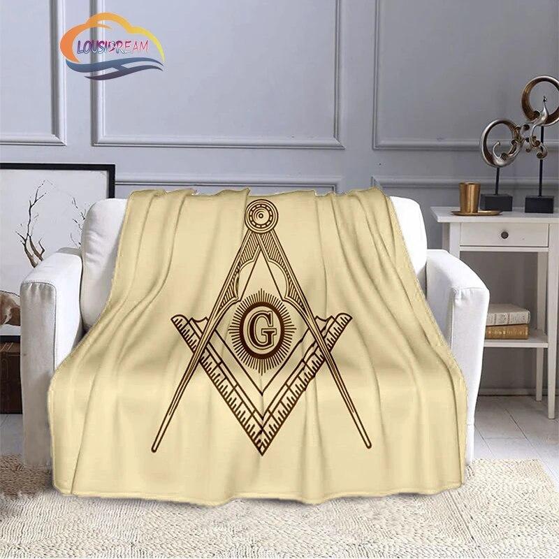 Fashion Patterns Masonic Portable Sofa Blanket Freemason Flannel Warm Four Seasons Camping Blanke Freemasonry Multi Size Blanket
